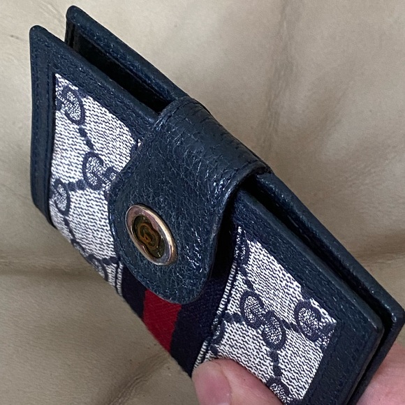 Vintage Gucci COA Men's Credit Card Wallet GG Supreme Ophidia Sherry Web Stripe - Picture 10 of 11